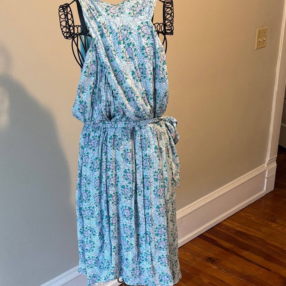 LOFT Light Blue Floral Dress